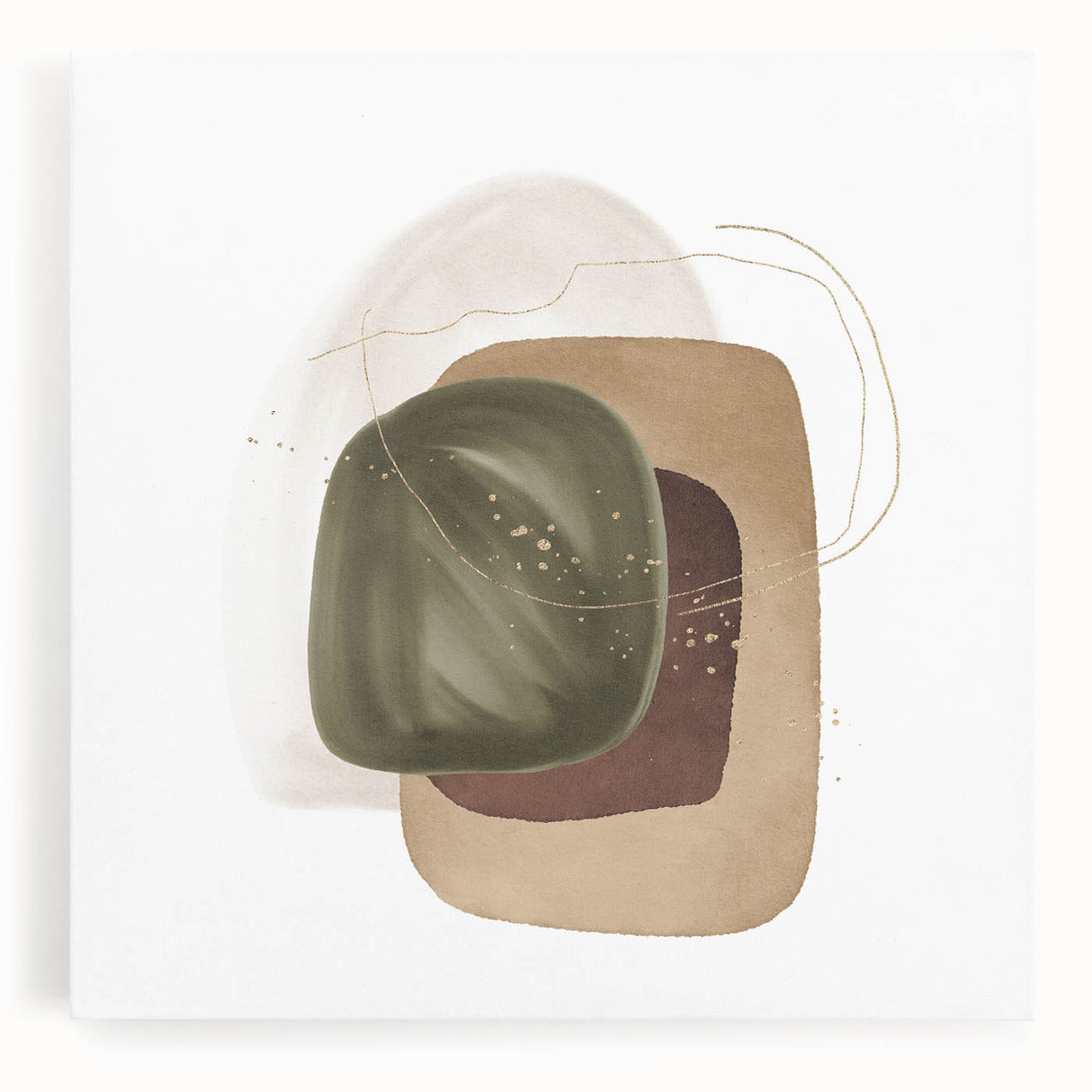 Contemporary Minimalist Wall Art – Forest Green Geometric Print