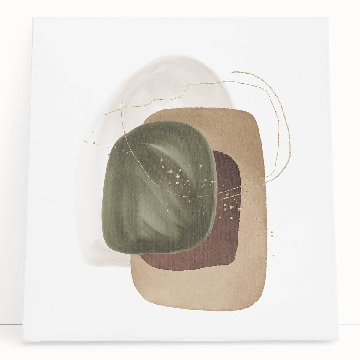 Contemporary Minimalist Wall Art – Forest Green Geometric Print