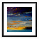 Abstract Minimalist Landscape Painting – Serene Ocean Sunset Print