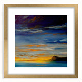Abstract Minimalist Landscape Painting – Serene Ocean Sunset Print
