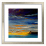 Abstract Minimalist Landscape Painting – Serene Ocean Sunset Print