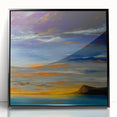 Abstract Minimalist Landscape Painting – Serene Ocean Sunset Print
