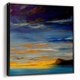 Abstract Minimalist Landscape Painting – Serene Ocean Sunset Print