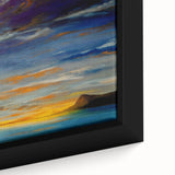 Abstract Minimalist Landscape Painting – Serene Ocean Sunset Print