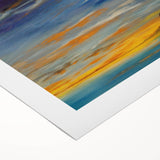 Abstract Minimalist Landscape Painting – Serene Ocean Sunset Print