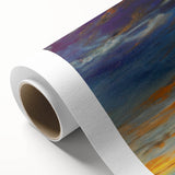 Abstract Minimalist Landscape Painting – Serene Ocean Sunset Print