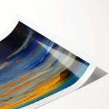 Abstract Minimalist Landscape Painting – Serene Ocean Sunset Print