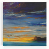 Abstract Minimalist Landscape Painting – Serene Ocean Sunset Print