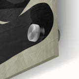 Minimalist Abstract Wall Art - Black and Olive Green Zen Print