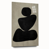 Minimalist Abstract Wall Art - Black and Olive Green Zen Print