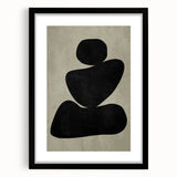 Minimalist Abstract Wall Art - Black and Olive Green Zen Print