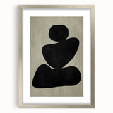 Minimalist Abstract Wall Art - Black and Olive Green Zen Print