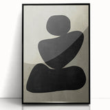 Minimalist Abstract Wall Art - Black and Olive Green Zen Print
