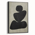 Minimalist Abstract Wall Art - Black and Olive Green Zen Print