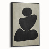 Minimalist Abstract Wall Art - Black and Olive Green Zen Print