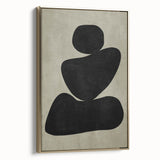 Minimalist Abstract Wall Art - Black and Olive Green Zen Print