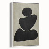 Minimalist Abstract Wall Art - Black and Olive Green Zen Print
