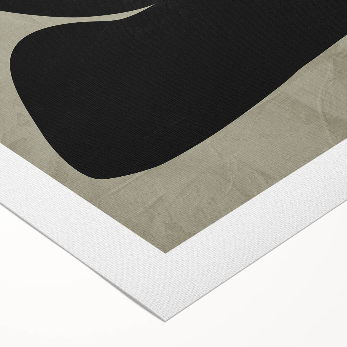 Minimalist Abstract Wall Art - Black and Olive Green Zen Print