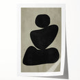 Minimalist Abstract Wall Art - Black and Olive Green Zen Print
