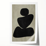 Minimalist Abstract Wall Art - Black and Olive Green Zen Print