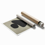 Minimalist Abstract Wall Art - Black and Olive Green Zen Print