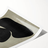 Minimalist Abstract Wall Art - Black and Olive Green Zen Print