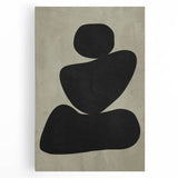 Minimalist Abstract Wall Art - Black and Olive Green Zen Print