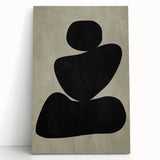 Minimalist Abstract Wall Art - Black and Olive Green Zen Print
