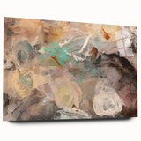 Modern Abstract Painting – Soft Beige & Teal Dreamlike Art