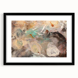 Modern Abstract Painting – Soft Beige & Teal Dreamlike Art