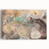 Modern Abstract Painting – Soft Beige & Teal Dreamlike Art