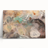 Modern Abstract Painting – Soft Beige & Teal Dreamlike Art