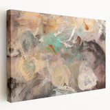 Modern Abstract Painting – Soft Beige & Teal Dreamlike Art