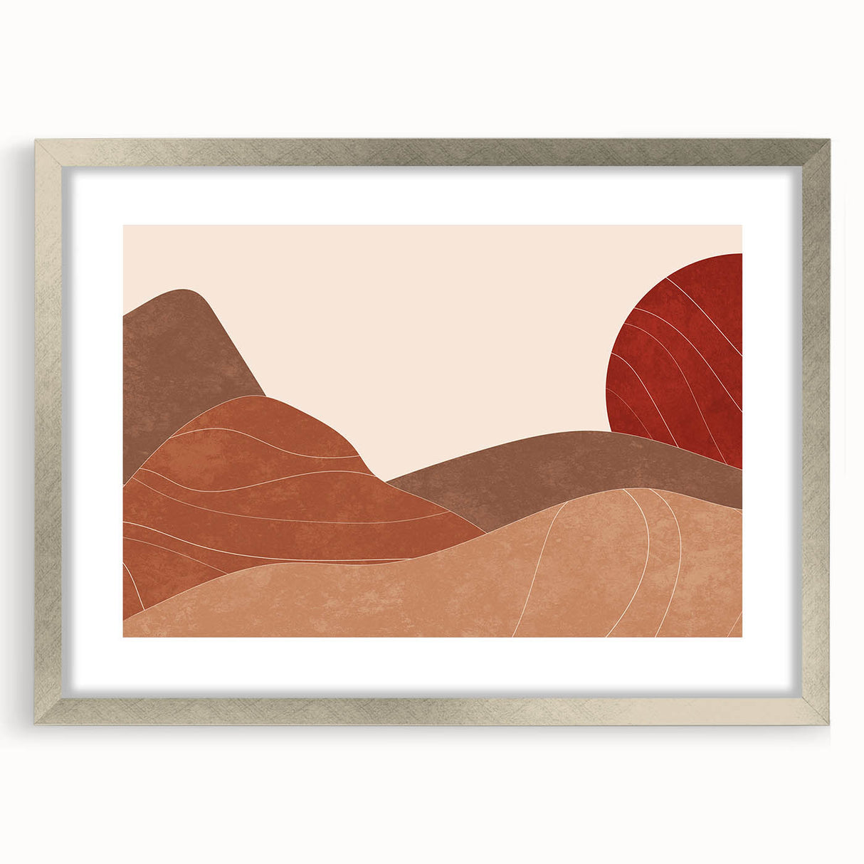Peaceful Scenery Framed Art – Abstract Desert Sunset