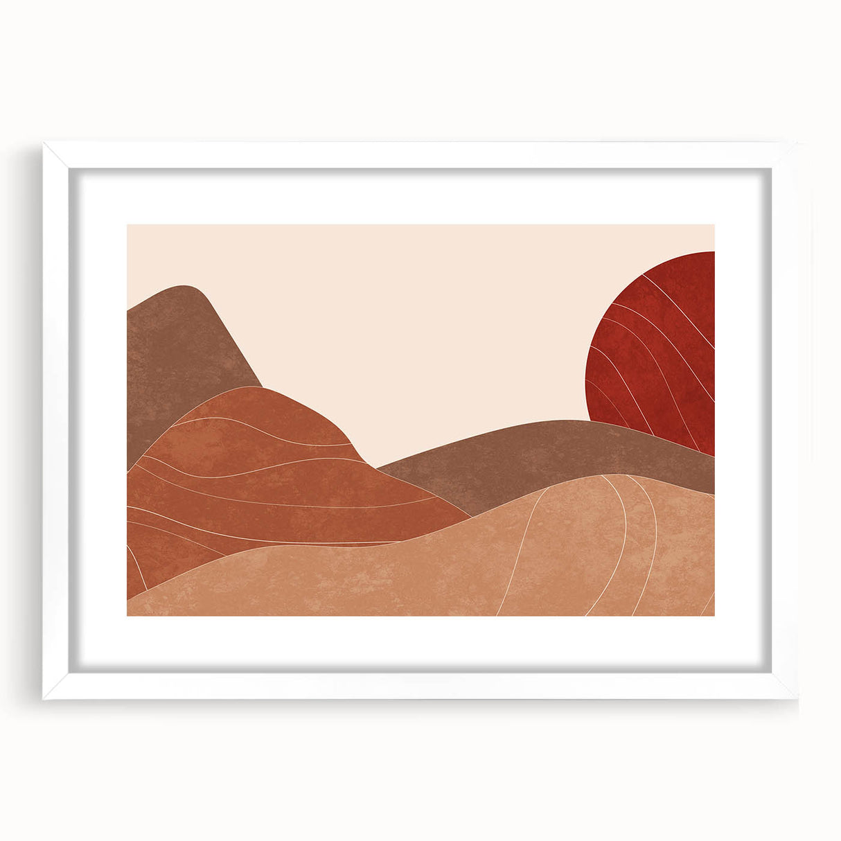 Peaceful Scenery Framed Art – Abstract Desert Sunset