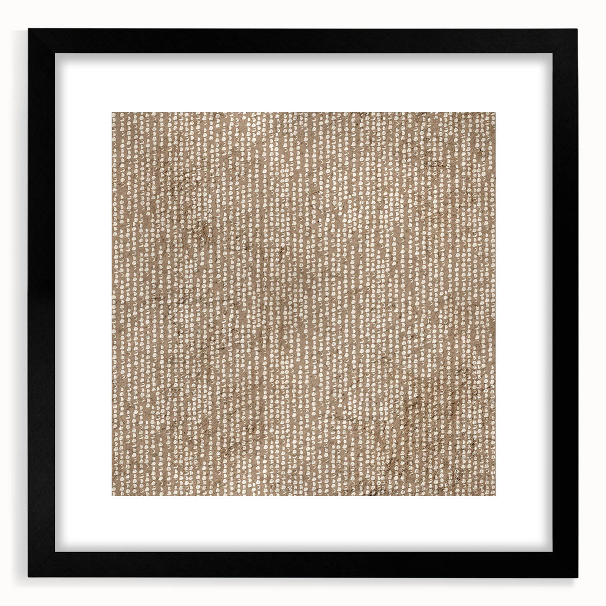 Large Abstract Wall Decor – Neutral Dot Texture on Earthy Brown Base