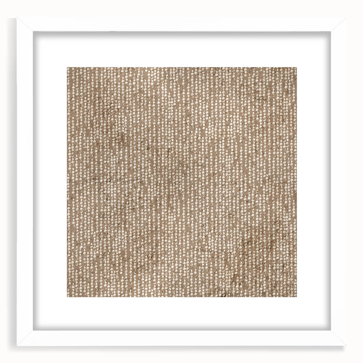 Large Abstract Wall Decor – Neutral Dot Texture on Earthy Brown Base