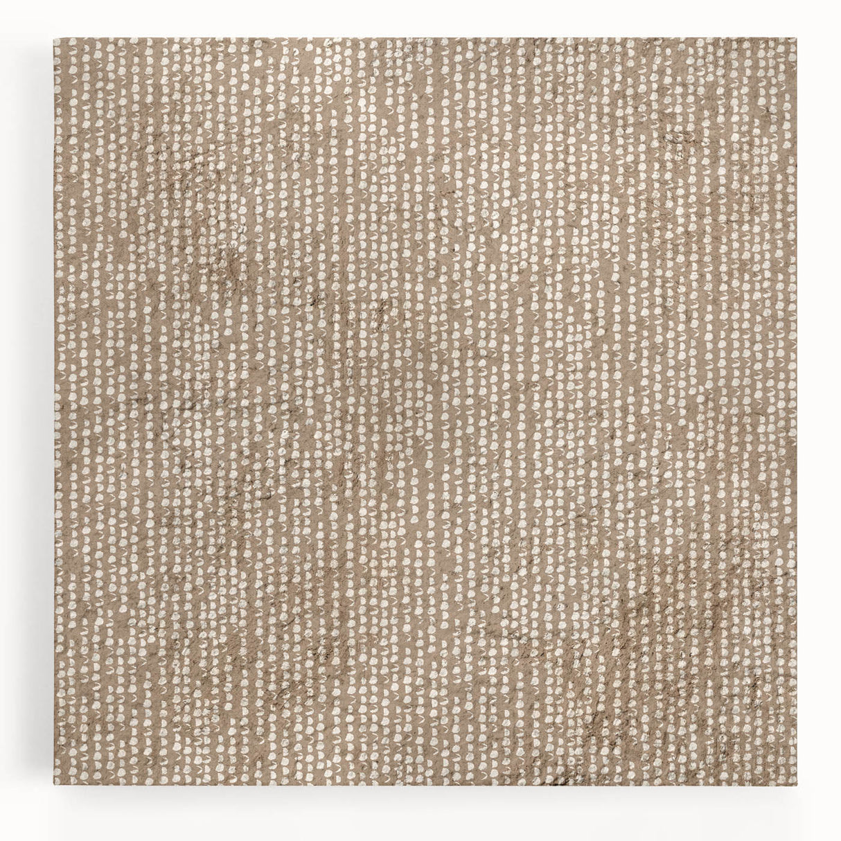 Large Abstract Wall Decor – Neutral Dot Texture on Earthy Brown Base