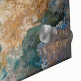 Earthy Fluid Abstract Wall Art – Beige and Teal Modern Canvas
