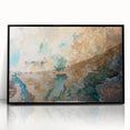 Earthy Fluid Abstract Wall Art – Beige and Teal Modern Canvas