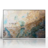 Earthy Fluid Abstract Wall Art – Beige and Teal Modern Canvas
