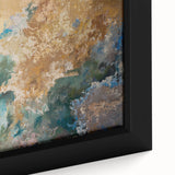 Earthy Fluid Abstract Wall Art – Beige and Teal Modern Canvas