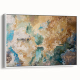 Earthy Fluid Abstract Wall Art – Beige and Teal Modern Canvas