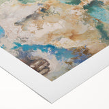 Earthy Fluid Abstract Wall Art – Beige and Teal Modern Canvas