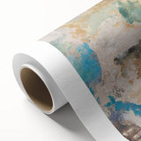 Earthy Fluid Abstract Wall Art – Beige and Teal Modern Canvas