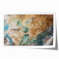 Earthy Fluid Abstract Wall Art – Beige and Teal Modern Canvas