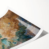 Earthy Fluid Abstract Wall Art – Beige and Teal Modern Canvas