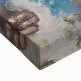 Earthy Fluid Abstract Wall Art – Beige and Teal Modern Canvas