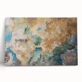 Earthy Fluid Abstract Wall Art – Beige and Teal Modern Canvas