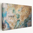 Earthy Fluid Abstract Wall Art – Beige and Teal Modern Canvas